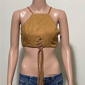 Blooming Jelly Halter brown faux suede size Small
